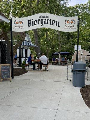 Biergarten entrance