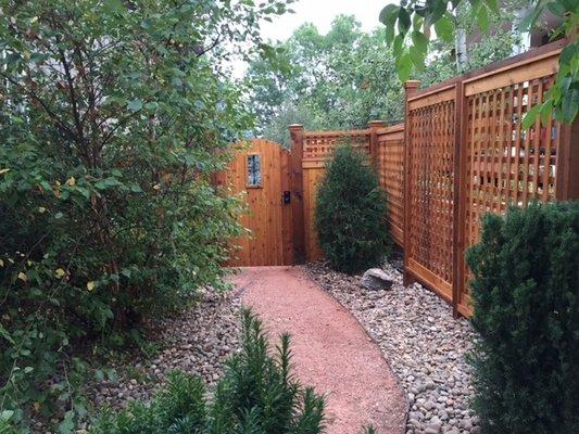 Custom Cedar Fence with Lattice.