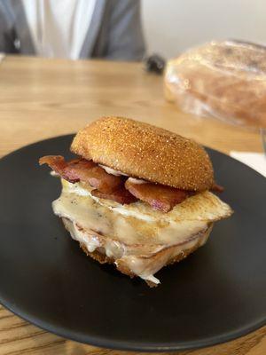 Egg sandwich with bacon