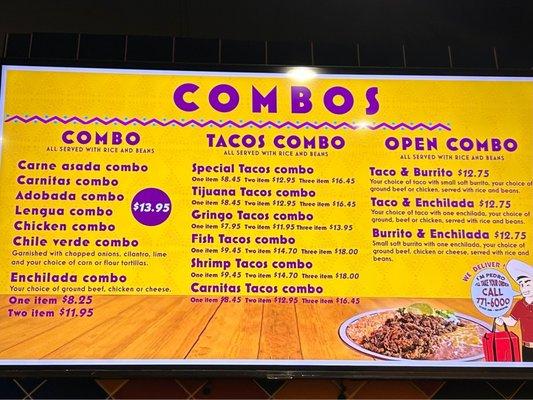 Combo Menu