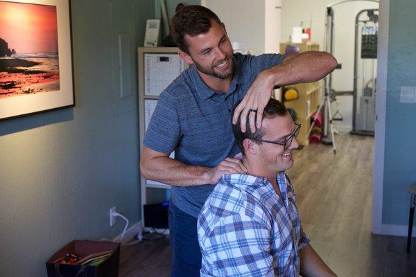 Dr. Kyle Hardwick doing Active Release Technique A.R.T.