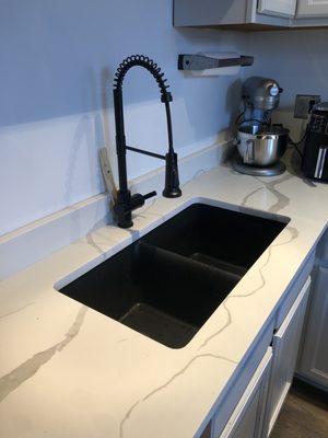 New faucet and sink installation