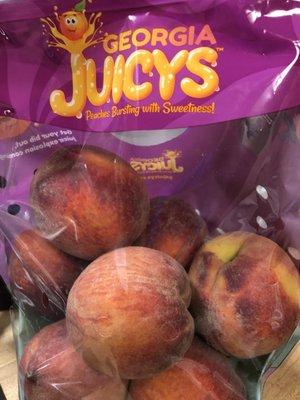 They're in!  Tasty peaches from right up the road in Ft. Valley. Couldn't resist a bag.