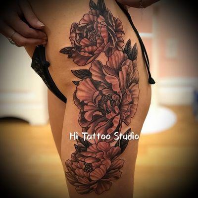 Peonies Done By Hi Tattoo Artist Dave