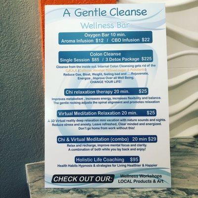 New menu for A Gentle Cleanse Wellness bar