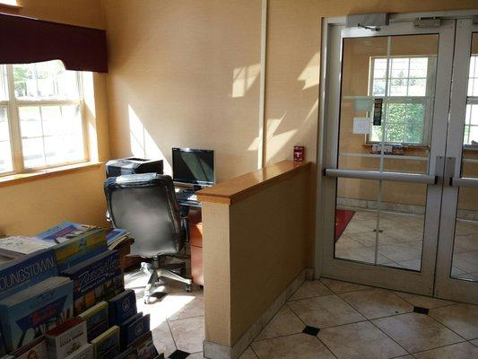 Entryway and small business center.