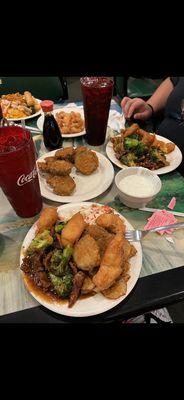 Beef with Broccoli , fried zucchini with ranch