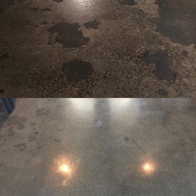 This is Tokyo Wako concrete floor, polished and coated with epoxy to protect.