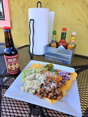 Our front patio is open for the season. We welcome well-behaved furry friends.
Pictured: Beef Tamale