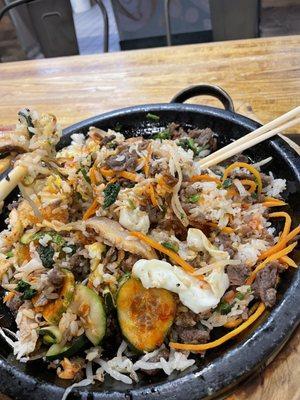 Bibimbap in hot stone