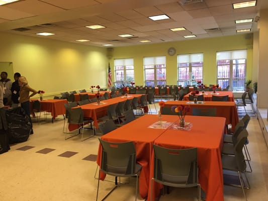 Prepping the dining room for a Thanksgiving Feast!