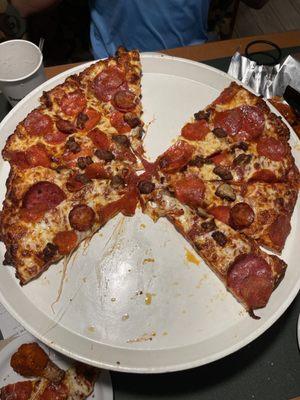 Montague's All Meat Marvel Pizza