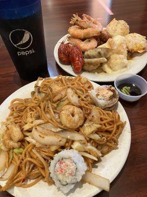 Mongolian BBQ plate and one from the buffet line.