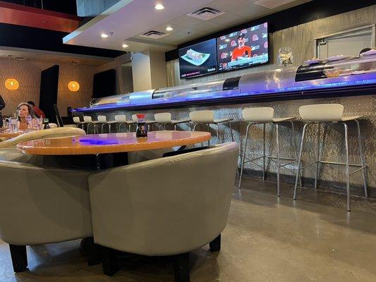 Seating by the sushi bar