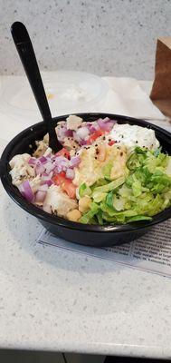 Mediterranean grilled chicken bowl for $15 in the airport is good value and decent food