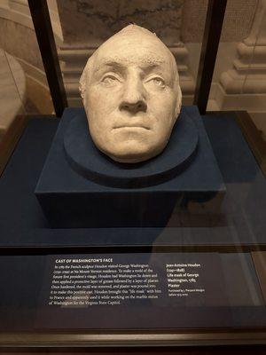 Plaster cast of George Washington's gave on display in the Rotunda