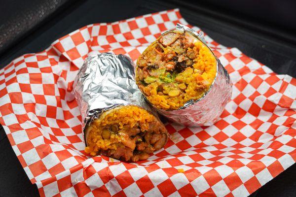 Try one of our popular burritos at Caliente Bistro Kitchen!