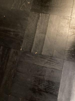 1 WOOD TILE NEAR WHERE CHAIR WAS CLEANED