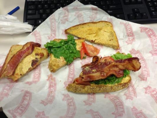 Thanks for the two pieces of bacon on my BLT