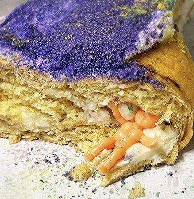 Cream cheese King cake is always a favorite during Mardi Gras season!