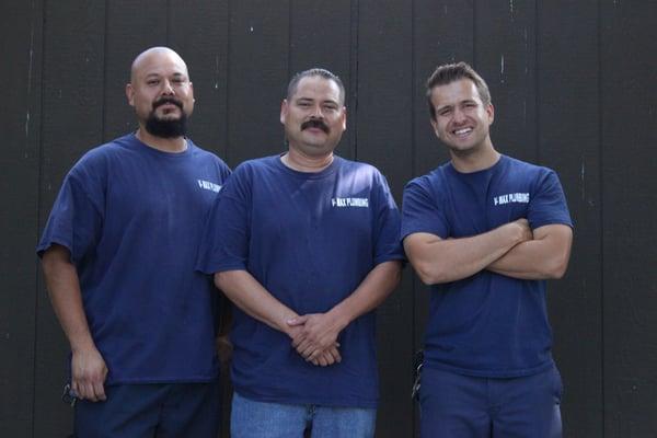 Meet Vmax Plumbing Technicians before the even knock on your door. Left to Right  Gabriel, Angel and Ernesto :)