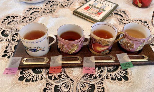 Tea flurry: flight of tea to taste four flavors