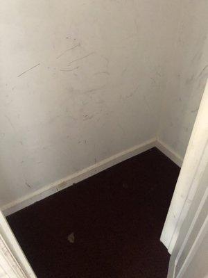 Closet with weird marks everywhere