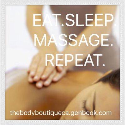 Massage is essential to your body's over all health.  Massage is maintenance for the body and the mind.