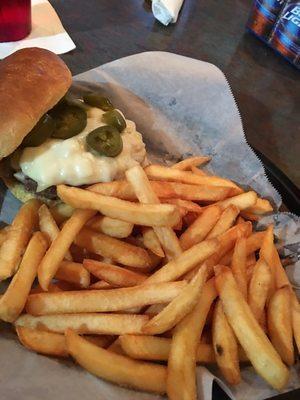 Create your own Burger (Provolone cheese w/mushrooms and jalapeños)