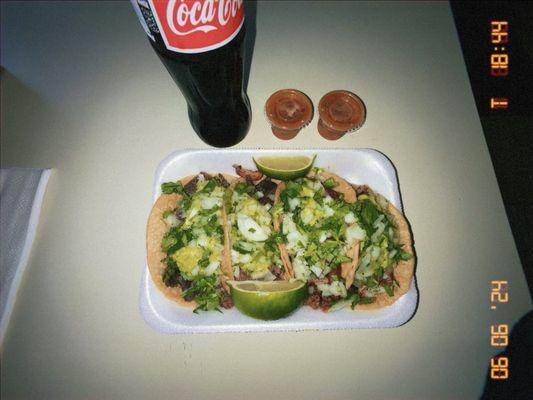 Mini taco asada and mini taco Adobada