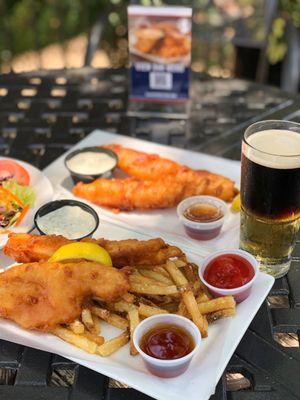 Fish & Chips (Featured) and black & tan beer!