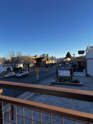 View from upper patio seating