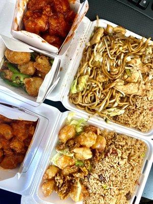 Orange Chicken Fried 4-Way Fried Rice General Tso's Chicken Fried Salt and Pepper Prawn Pork Chow Mein