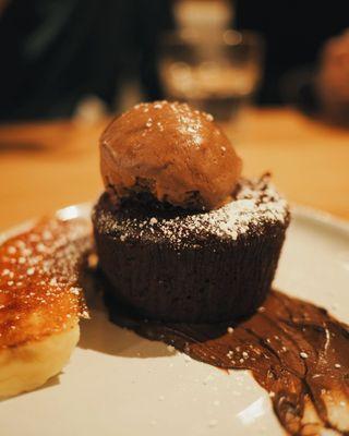 Warm Chocolate Cake (beet and chaga, chocolate gelato, cocoa nibs) | $10