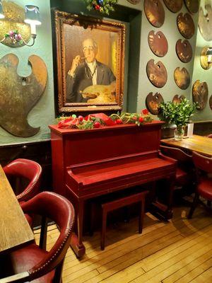 Artist's paint palettes In the downstairs Salmagundi Club room - 12/11/2024