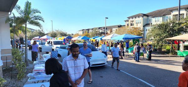 Setting up for International Day parade.