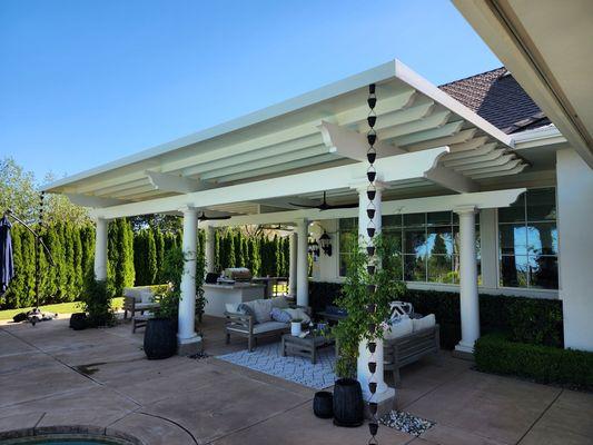 Solid insulated aluminum patio cover.