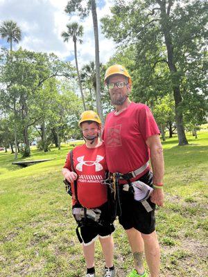 Zip lining preparation.