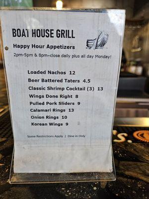 Happy Hour Menu