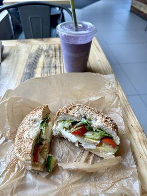 Power House smoothie and Egg Sandwich