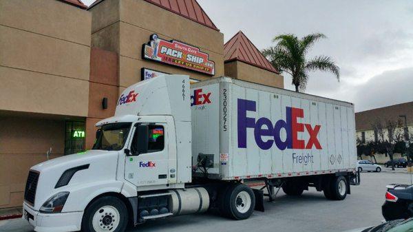 Don't let the clouds fool you, or the FedEx Freight truck scare you! It's always a sunny day for us and we're not scared of freight!