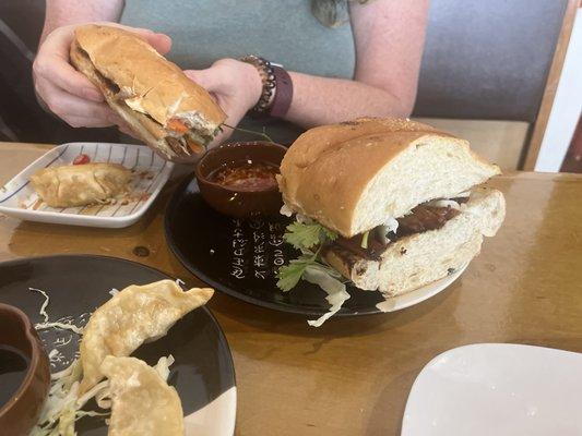 Vietnamese teriyaki chicken sandwich, delicious and huge