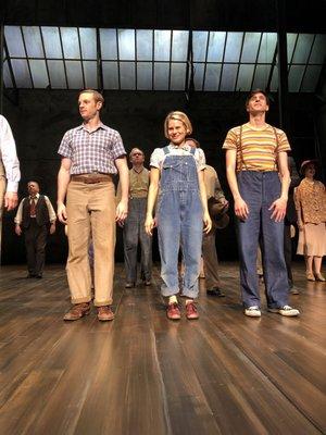 Will Pullen, Celia Keenan-Bolger and Gideon Glick as the children-curtain call.