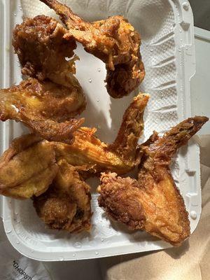 Crummy, over fried old chicken wings