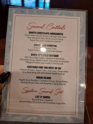 Holiday Drink Menu