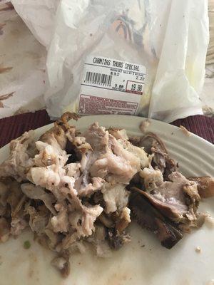 Son carnitas nos dieron mucha grasa para 2.22 lbs teníamos antojo no recomiendo q tristeza y