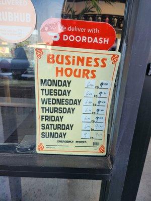 Business hours