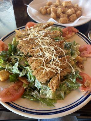 Caesar Salad with Crispy Chicken