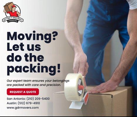 Moving can be a real hassle, we get it. Let our professional team of movers make your move stress-free while we get it done right!