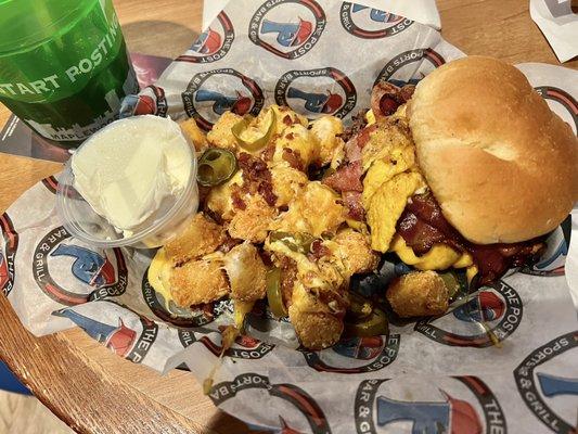 Farm Burger Side of Loaded Tots